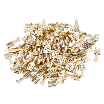 100 Pcs Car Speaker 6.3mm Female Spade Terminal Wire Connector