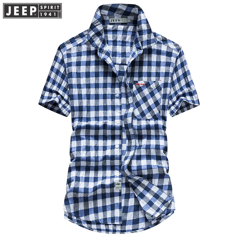JEEP SPIRIT Brand Plaid Shirt Men Casual 95% Cotton Short Sleeve Turn-down Collar Men Shirt chemise homme Plus Size M-4XL
JEEP SPIRIT Brand Plaid Shirt Men Casual 95% Cotton Short Sleeve Turn-down Collar Men Shirt chemise homme Plus Size M-4XL