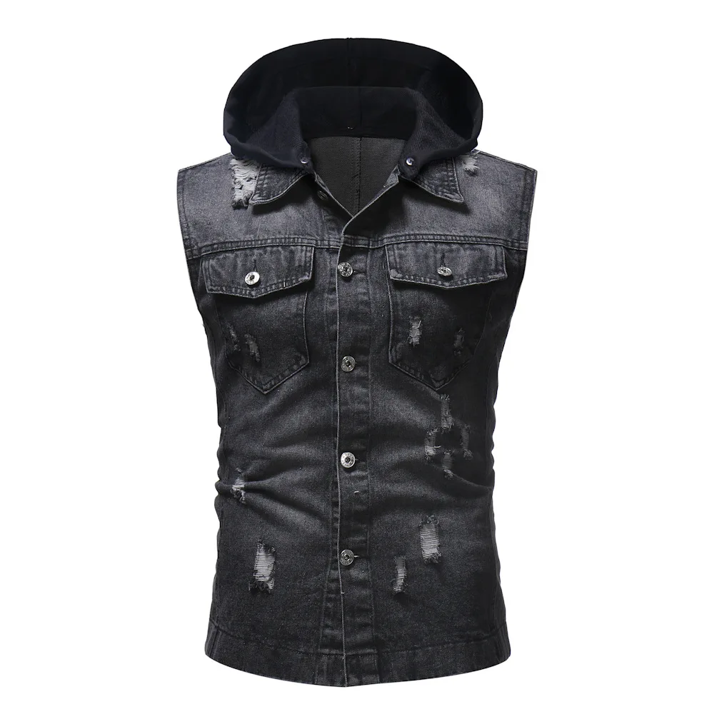 2019 Cotton Jeans Sleeveless Jacket Men Dark Blue Denim Jeans Vest Men Cowboy Denim Hooded Vest Mens Jackets
2019 Cotton Jeans Sleeveless Jacket Men Dark Blue Denim Jeans Vest Men Cowboy Denim Hooded Vest Mens Jackets