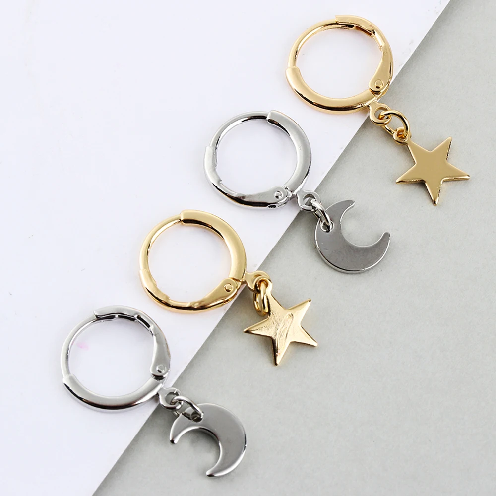 2019 Fashion 1 Pair Gold Color Small Star Tiny Moon Charms Hoop Earrings For Women Ear Piercing Earrings Simple Jewelry Gifts
2019 Fashion 1 Pair Gold Color Small Star Tiny Moon Charms Hoop Earrings For Women Ear Piercing Earrings Simple Jewelry Gifts