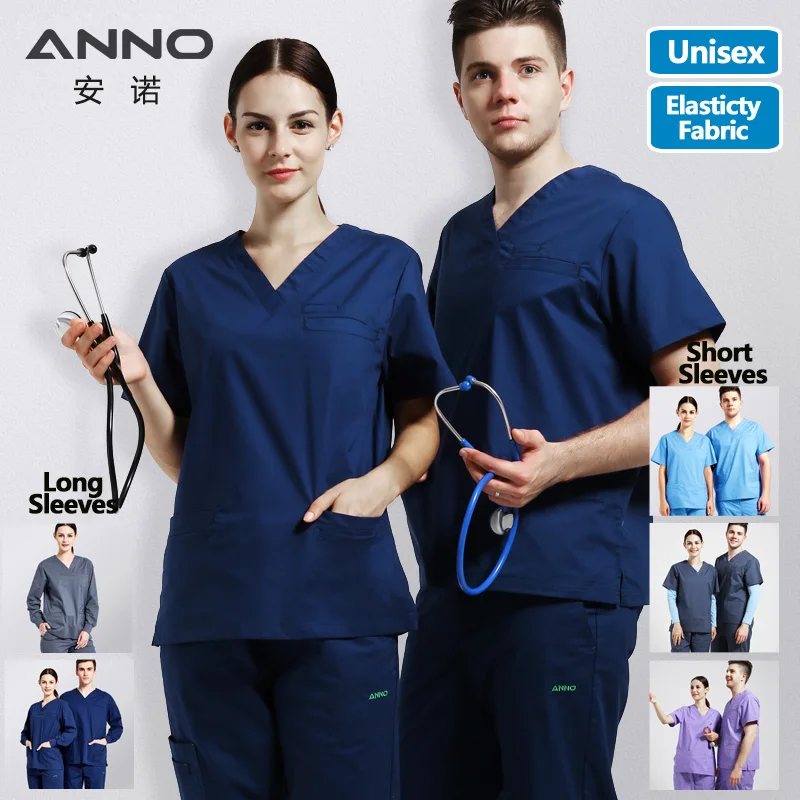 ANNO Elastic Medical Scrubs Hospital Staff Uniforms Pretty Nursing Clothes and Salon Slim fit fashion design Surgical gown
ANNO Elastic Medical Scrubs Hospital Staff Uniforms Pretty Nursing Clothes and Salon Slim fit fashion design Surgical gown