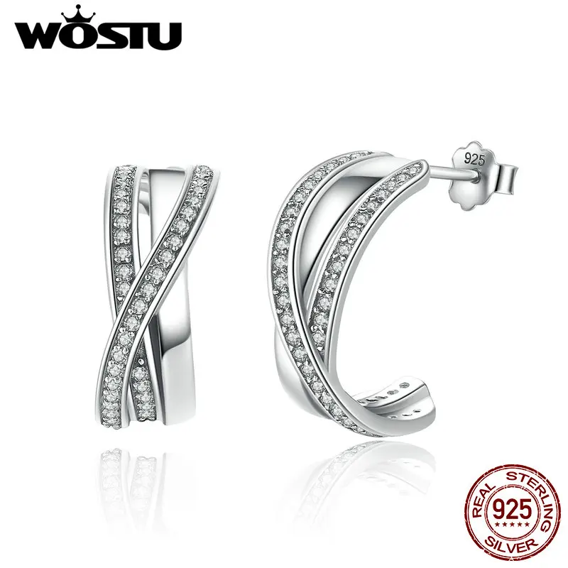 2019 Spring New 100% 925 Sterling Silver Entwined Half Hoop Earrings With Clear CZ For Women Authentic Original Jewelry Gift
2019 Spring New 100% 925 Sterling Silver Entwined Half Hoop Earrings With Clear CZ For Women Authentic Original Jewelry Gift