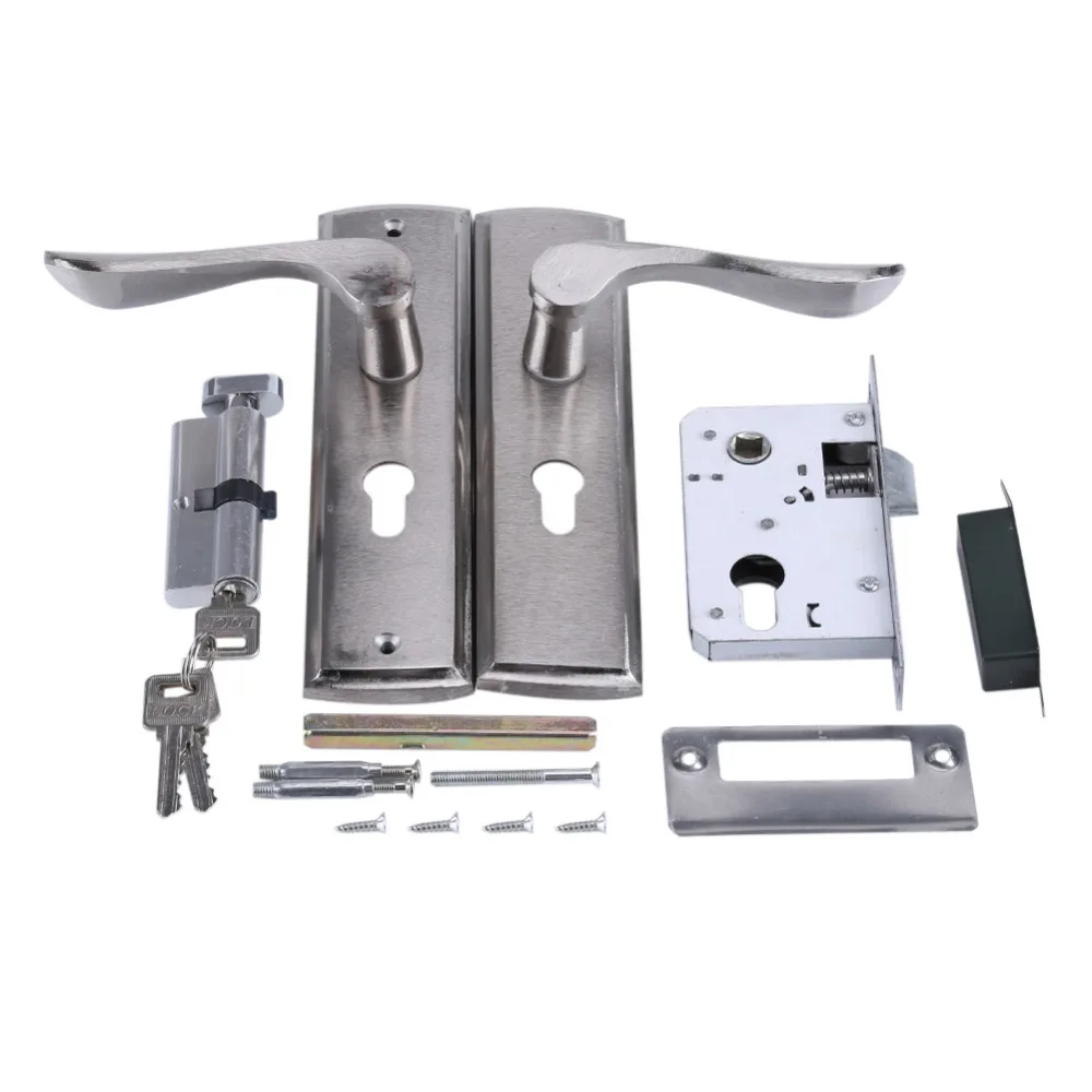 Aluminum Door Handle Lock Cylinder Front Back Lever Latch Door Lock Home Security lock w/ Keys For Home Hotel Apartment Hot Sale
Aluminum Door Handle Lock Cylinder Front Back Lever Latch Door Lock Home Security lock w/ Keys For Home Hotel Apartment Hot Sale