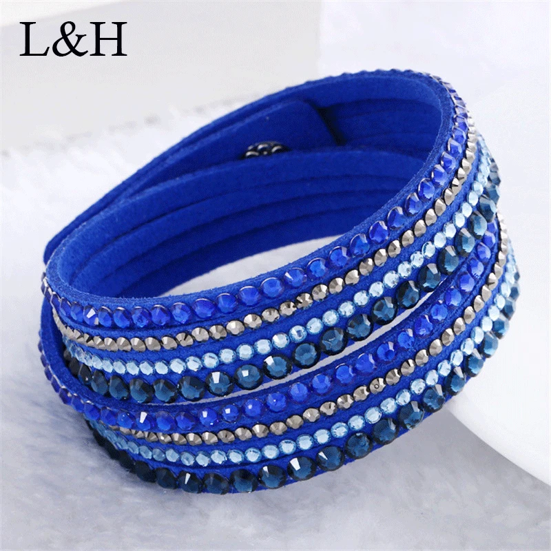 Multilayer Rivet Wrap Bracelets Bling Rhinestone Suede Slake Deluxe Leather Wristband Jewelry For Women Pulseiras Femininas
Multilayer Rivet Wrap Bracelets Bling Rhinestone Suede Slake Deluxe Leather Wristband Jewelry For Women Pulseiras Femininas