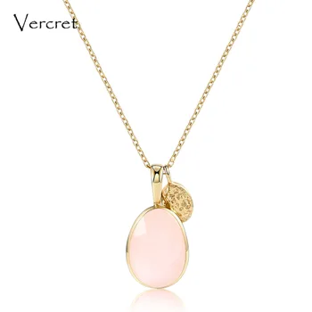 Vercret cute rose quartz necklace 925 sterling silver chain pendant necklace women's jewelry gift
Vercret cute rose quartz necklace 925 sterling silver chain pendant necklace women's jewelry gift