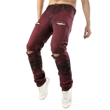 2020 Male Trousers Clothes Fashion Trend Hiphop Jeans Men Casual High Elasticity Slim Jeans Men Red Ripped Hole Jeans Me
2020 Male Trousers Clothes Fashion Trend Hiphop Jeans Men Casual High Elasticity Slim Jeans Men Red Ripped Hole Jeans Me