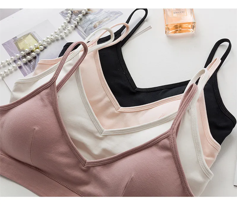 TERMEZY Cotton Woman Bra Fitness Tops Brassiere Push Up Lady Lingerie Bralette Sexy Backless Bras Unlined Seamless Underwear (3)