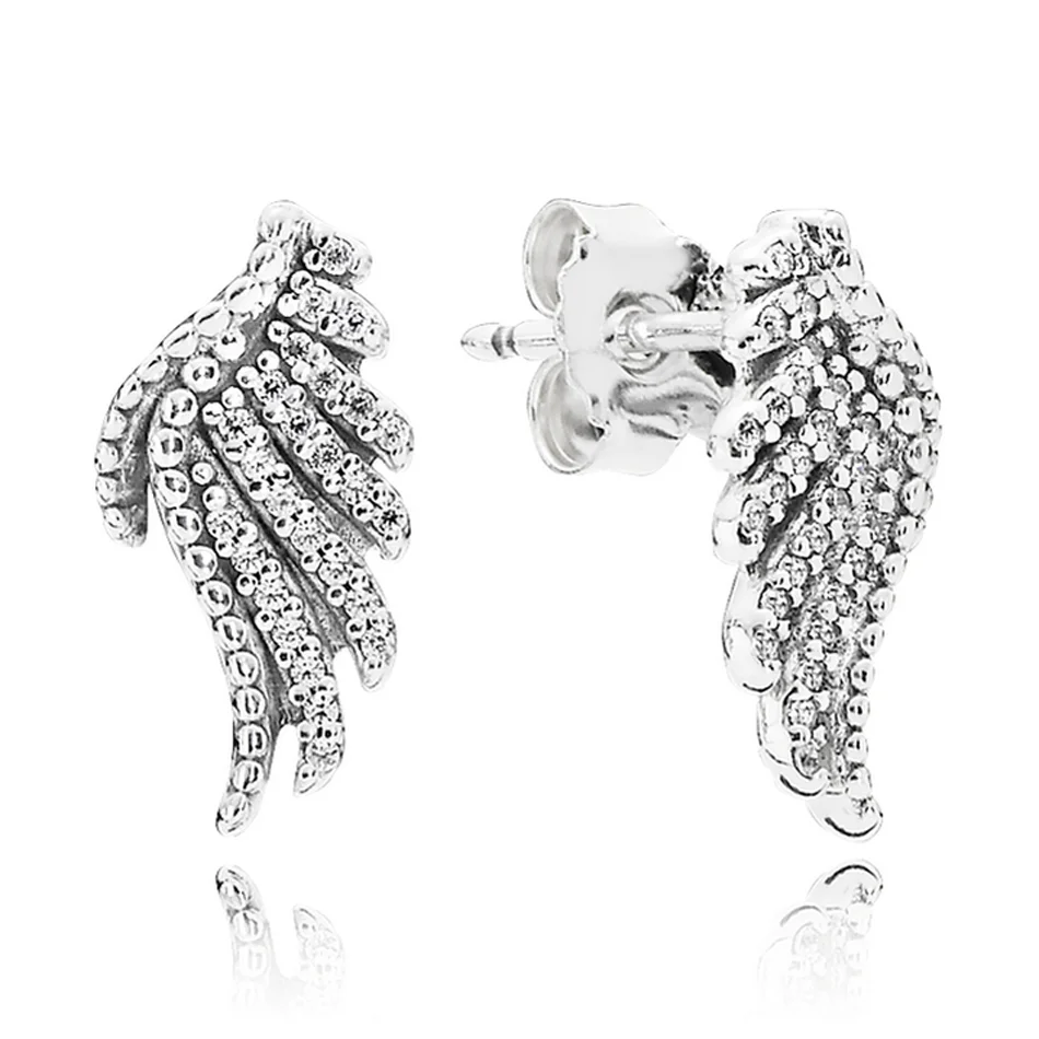 Authentic S925 Sterling Silver Women DIY Jewelry Lady Earrings Girl Birthday Gift Majestic Feathers Stud Earrings Clear CZ
Authentic S925 Sterling Silver Women DIY Jewelry Lady Earrings Girl Birthday Gift Majestic Feathers Stud Earrings Clear CZ