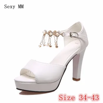 Summer Pumps Women Peep Toe High Heels Party Wedding Platform Gladiator Sandals Woman High Heel Shoes Plus Size 34 - 40 41 42 43
Summer Pumps Women Peep Toe High Heels Party Wedding Platform Gladiator Sandals Woman High Heel Shoes Plus Size 34 - 40 41 42 43