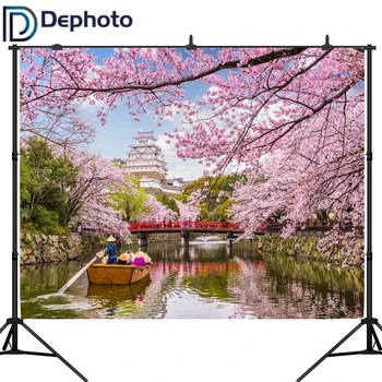 Dephoto Vinyl Background for a photo shoot nature Cherry blossoms bridge river Photography display Backdrop photobooth
Dephoto Vinyl Background for a photo shoot nature Cherry blossoms bridge river Photography display Backdrop photobooth