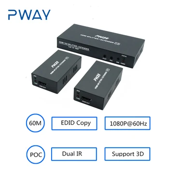 60m HDMI Extender with IR HDMI Splitter 2 port Support EDID Copy Remote Control POC 1080P@60Hz HDCP Cat6/Cat7 HTS0102
60m HDMI Extender with IR HDMI Splitter 2 port Support EDID Copy Remote Control POC 1080P@60Hz HDCP Cat6/Cat7 HTS0102