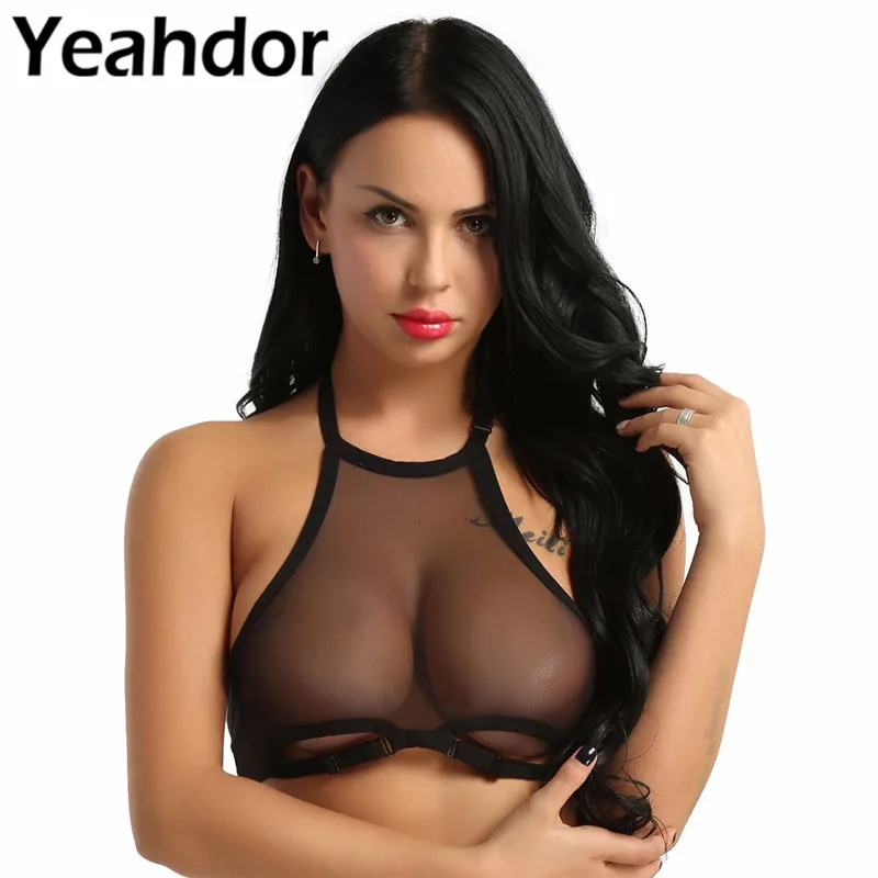 Womens Soft See Through Sheer Mesh Lingerie Halter Neck Backless Hollow Out Cups Wire-free Unlined Bra Top Sexy Ladies Crop Top
Womens Soft See Through Sheer Mesh Lingerie Halter Neck Backless Hollow Out Cups Wire-free Unlined Bra Top Sexy Ladies Crop Top