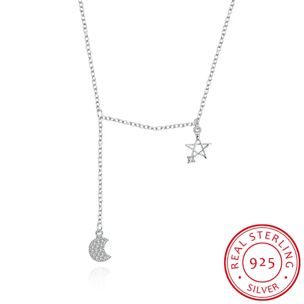 100% Pure 925 sterling silver jewelry cute fine chains link moon star pendant necklace for women fine wedding jewelry
100% Pure 925 sterling silver jewelry cute fine chains link moon star pendant necklace for women fine wedding jewelry