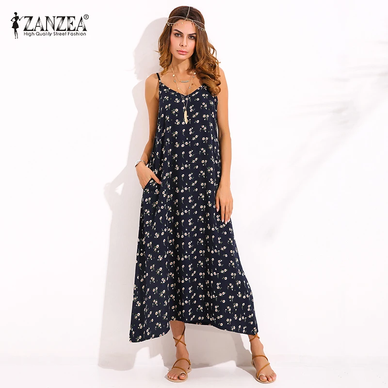 ZANZEA Womens V Neck Floral Printed Sleeveless Summer Beach Party Spaghetti Strap Maxi Long Dress Sexy Sundress Vestidos
ZANZEA Womens V Neck Floral Printed Sleeveless Summer Beach Party Spaghetti Strap Maxi Long Dress Sexy Sundress Vestidos