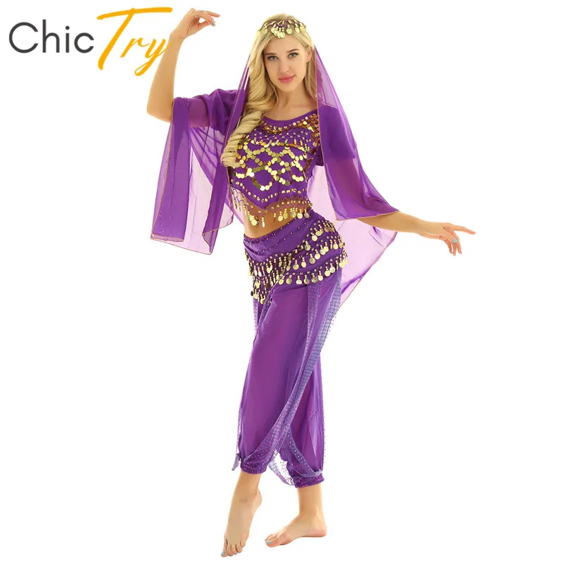 ChicTry Women Stage Performance Egypt Belly Dance Costume Bollywood Indian Dancing Dress Halloween Carnival Chiffon Sari Set
ChicTry Women Stage Performance Egypt Belly Dance Costume Bollywood Indian Dancing Dress Halloween Carnival Chiffon Sari Set
