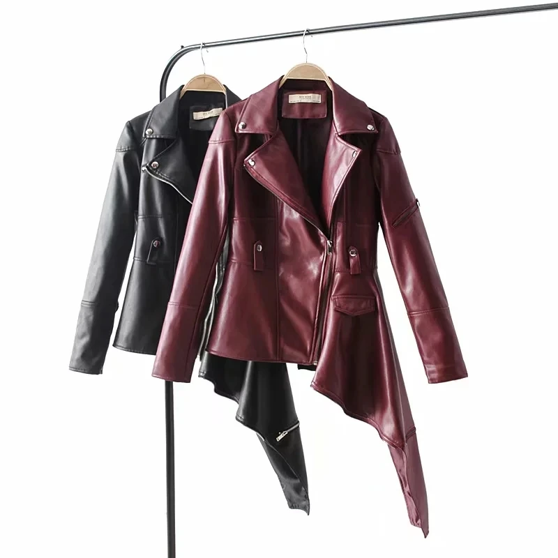 Asymmetrical Women PU Leather Jackets 2019 Ladies Cool Hem Bomber Coats Girls Street-wear Zippers Slim Outerwear Black clothes
Asymmetrical Women PU Leather Jackets 2019 Ladies Cool Hem Bomber Coats Girls Street-wear Zippers Slim Outerwear Black clothes