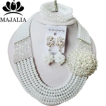 Crystal Nigeria Wedding white african beads jewelry set crystal necklace bracelet earrings Free shipping Majalia-059
Crystal Nigeria Wedding white african beads jewelry set crystal necklace bracelet earrings Free shipping Majalia-059