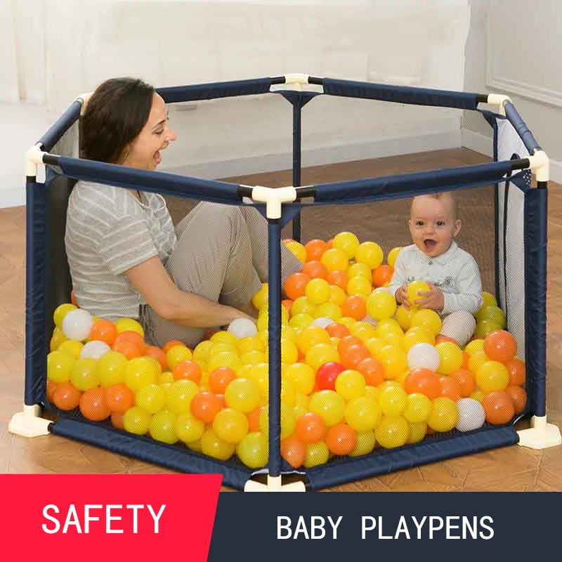 

Baby Playpens Indoor Plastic Fencing for Children Folding Safety Fence Barriers for Ball Pool for Child Travel Basketball Hoop