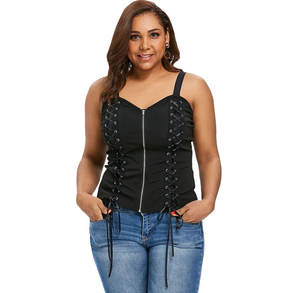 ROSE GAL Large Size Sexy Women Tank Top Slip Gothic Criss Cross Zipper Summer Punk Strap Women T-Shirt Camis Lace-Up Tee Vest
ROSE GAL Large Size Sexy Women Tank Top Slip Gothic Criss Cross Zipper Summer Punk Strap Women T-Shirt Camis Lace-Up Tee Vest