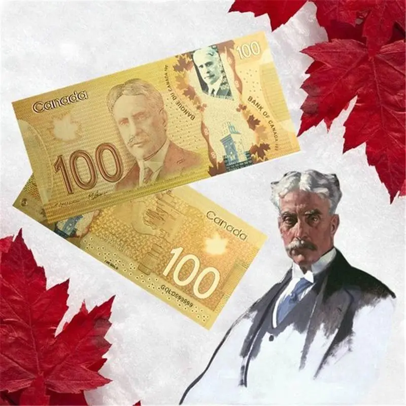 WR Colorful Gold Foil Banknote Plated In 999.9 Metal Gold Banknote Canada 100 Dollars Exquisite Canada for Souvenir Collection
WR Colorful Gold Foil Banknote Plated In 999.9 Metal Gold Banknote Canada 100 Dollars Exquisite Canada for Souvenir Collection