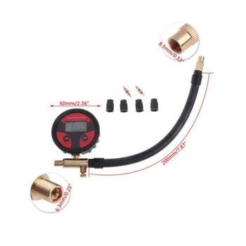 Car Tyre Tire Air Pressure Gauge with Wire Digital Meter Tester Copper+Rubber Digital Tire Pressure Gauge Tool 0-200PSI
Car Tyre Tire Air Pressure Gauge with Wire Digital Meter Tester Copper+Rubber Digital Tire Pressure Gauge Tool 0-200PSI