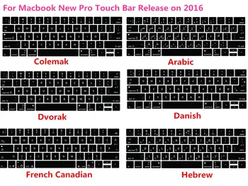 2016 New Pro 13" A1706 15" A1707 With Touch Bar US/EU Silicone Colemak Dvorak French Hebrew Keyboard Cover Skin for Macbook
2016 New Pro 13" A1706 15" A1707 With Touch Bar US/EU Silicone Colemak Dvorak French Hebrew Keyboard Cover Skin for Macbook