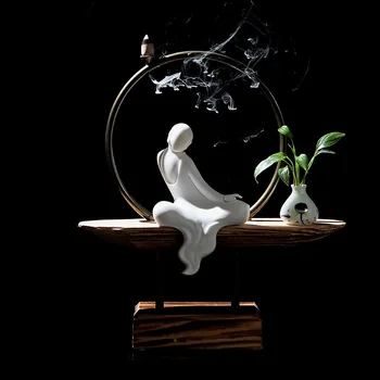 Creative Gift Home Decor Incense Burner Wood Weathering White Porcelain Ceramic Zen Chinese Backflow Incense Censer with Vase
Creative Gift Home Decor Incense Burner Wood Weathering White Porcelain Ceramic Zen Chinese Backflow Incense Censer with Vase