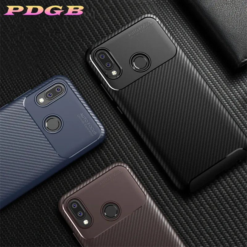 PDGB Прочный ТПУ чехол для Xiaomi Mi 8 Lite 9 A2 Redmi Go Note 7 6 Pro углеродное волокно текстура 3K