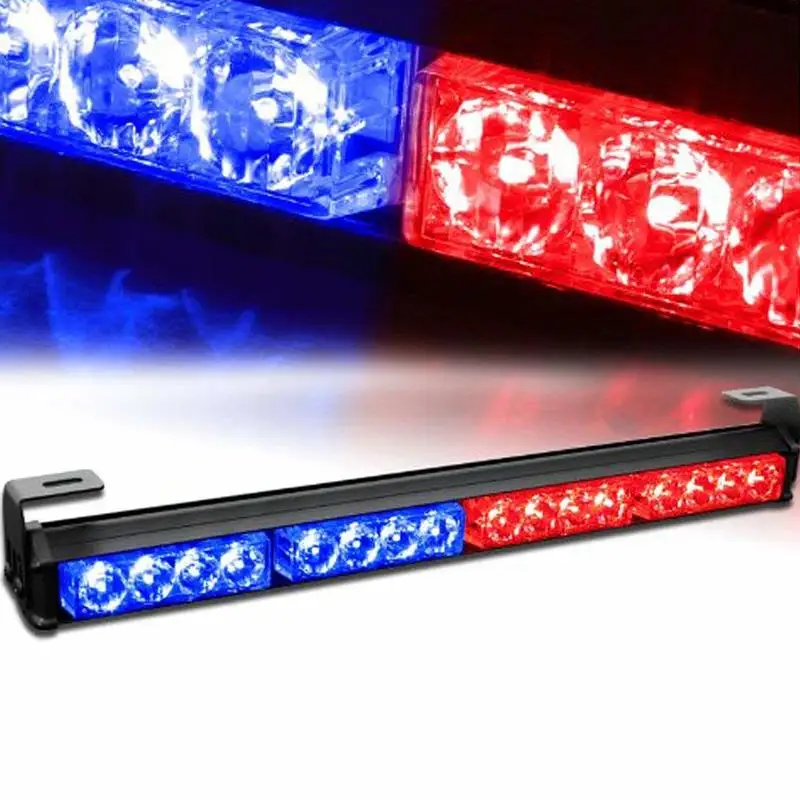 18" 16 LED 7 Modes Traffic Advisor Emergency Warning Vehicle Strobe Light Bar Kit (Blue/Red)
18" 16 LED 7 Modes Traffic Advisor Emergency Warning Vehicle Strobe Light Bar Kit (Blue/Red)