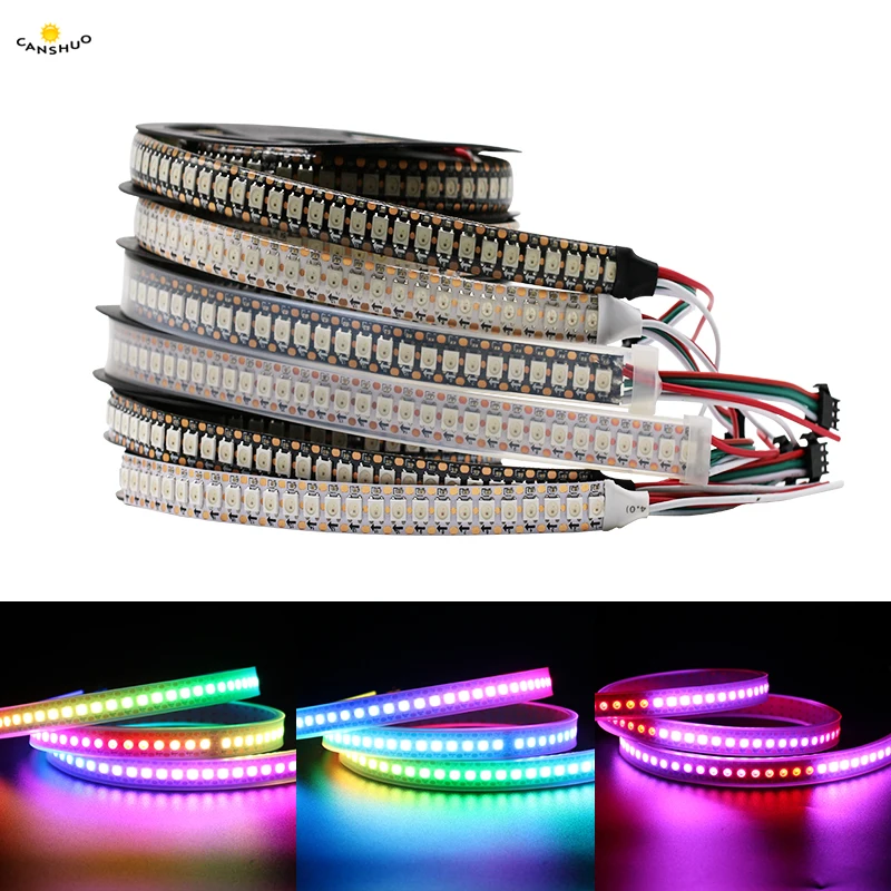DC5V WS2812 30/60/144Leds/M LED Strip tape Individually Addressable RGB Smart Pixel Strips 1m/4m/5m WS2812 IC led light fita led
DC5V WS2812 30/60/144Leds/M LED Strip tape Individually Addressable RGB Smart Pixel Strips 1m/4m/5m WS2812 IC led light fita led