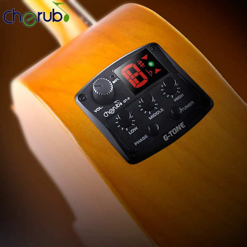 Cherub GT-2 G-Tone 3-Band EQ with Chromatic Tuner and Phase Effect/Acoustic Guitar Pickup Guitar Piezo Ceramic Pick-up Holder
Cherub GT-2 G-Tone 3-Band EQ with Chromatic Tuner and Phase Effect/Acoustic Guitar Pickup Guitar Piezo Ceramic Pick-up Holder