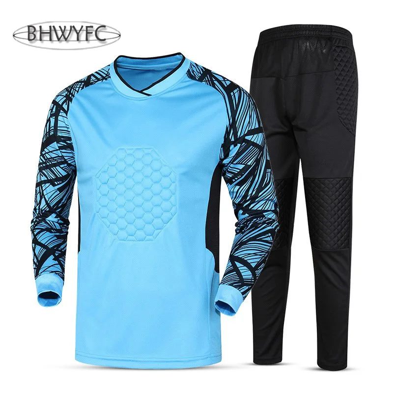 

BHWYFC 2017 Men Goalkeeper Jersey Soccer Sponge Protector Doorkeeper Camisetas De Futbol Men Goalkeeper Shirts Uniforms Custom