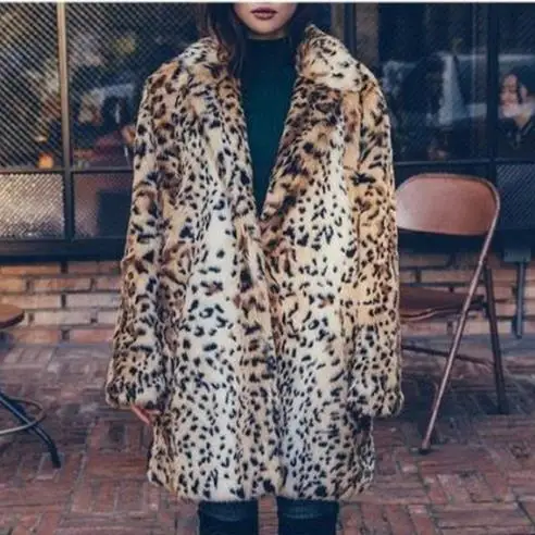 Fluffy Women Faux Fur Coat Leopard 2019 Winter vetement femme Faux Fur Jackets Vintage Imitation mink coat fur Overcoats J102
Fluffy Women Faux Fur Coat Leopard 2019 Winter vetement femme Faux Fur Jackets Vintage Imitation mink coat fur Overcoats J102
