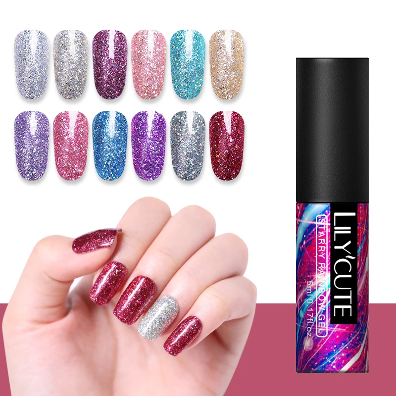 LILYCUTE Starry Rainbow Sequins Soak Off UV Gel Polish Shining Glitter Crystal Nail Art Varnish Manicure Gel Lacquer
LILYCUTE Starry Rainbow Sequins Soak Off UV Gel Polish Shining Glitter Crystal Nail Art Varnish Manicure Gel Lacquer