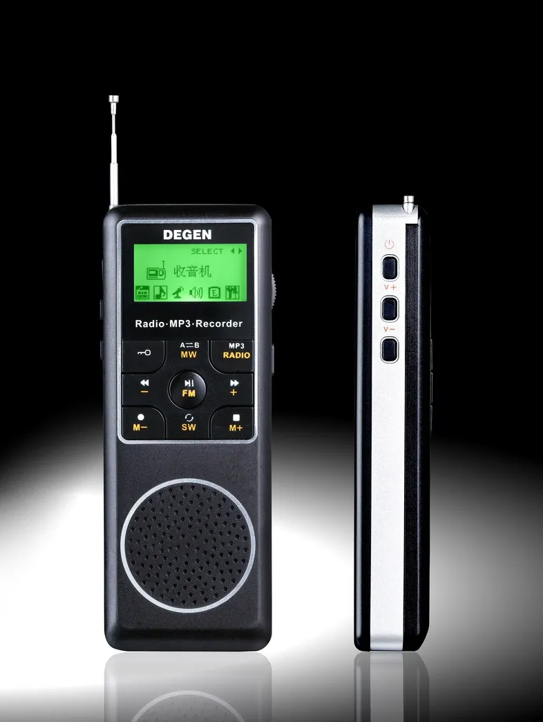 DEGEN DE1127 FM MW SW AM Portable pocket Mini Digital Recorder DSP Stereo Radio 4GB MP3 Player STATION RECEIVER retail box
DEGEN DE1127 FM MW SW AM Portable pocket Mini Digital Recorder DSP Stereo Radio 4GB MP3 Player STATION RECEIVER retail box