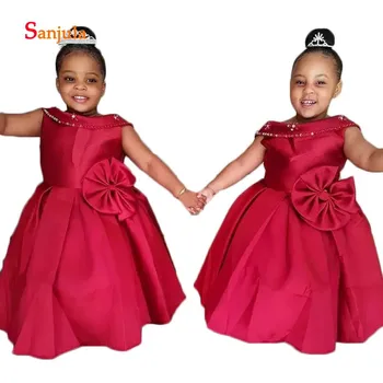 Off the Shoulder Red Ball Gown Flower Girls Dresses Lovely Princess Child Pageant Party Dress with Bow Shiny Beaded Gown D258
Off the Shoulder Red Ball Gown Flower Girls Dresses Lovely Princess Child Pageant Party Dress with Bow Shiny Beaded Gown D258
