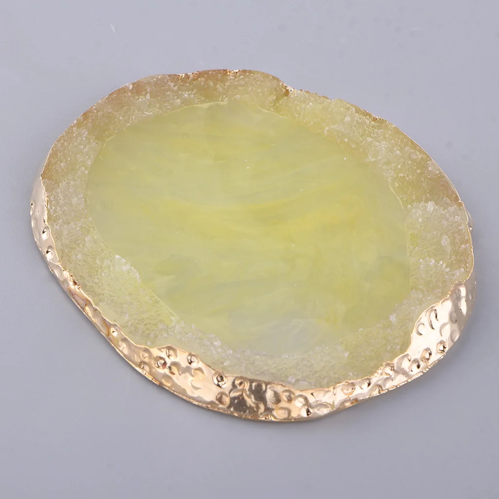 MagiDeal PartyDecor Store-4x Resin Imitation agate nail art Palette drink coaster cup mat ornaments