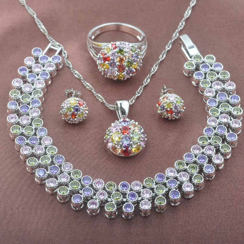2019 New Multicolor Zirconia 925 Sterling Silver Women's Birthstone Jewelry Set Bracelet Necklace Pendant Earrings Ring YZ0548
2019 New Multicolor Zirconia 925 Sterling Silver Women's Birthstone Jewelry Set Bracelet Necklace Pendant Earrings Ring YZ0548
