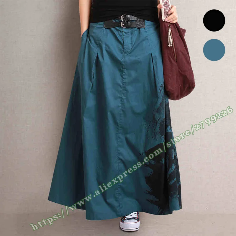 2015 Spring and Summer 100% Cotton Full a-line women's Long Skirts / Vintage Casual Female Maxi Skirt for Womens Blue Black 
2015 Spring and Summer 100% Cotton Full a-line women's Long Skirts / Vintage Casual Female Maxi Skirt for Womens Blue Black