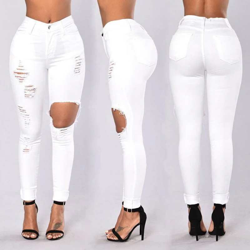 Drop shipping sexy casual Jeans Women High Waist Skinny Pencil Denim Pants ripped hole Elastic Stretch Jeans women white jeans
Drop shipping sexy casual Jeans Women High Waist Skinny Pencil Denim Pants ripped hole Elastic Stretch Jeans women white jeans