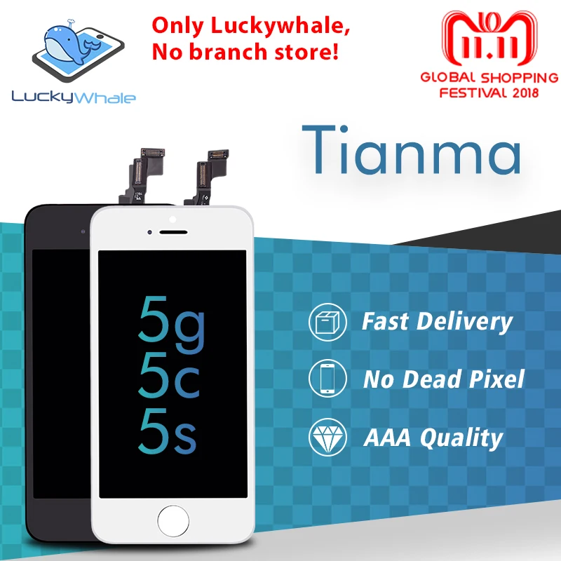 20PCS Premium Quality Tianma LCD for iphone 5s 5c 5g se lcd display with touch screen Digitizer Assembly Replacement 100% Test
20PCS Premium Quality Tianma LCD for iphone 5s 5c 5g se lcd display with touch screen Digitizer Assembly Replacement 100% Test