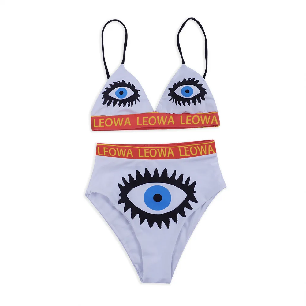 2019 High quality sexy women letters eyes printing bikini sets girl's summer new beach halter split swimwear
2019 High quality sexy women letters eyes printing bikini sets girl's summer new beach halter split swimwear