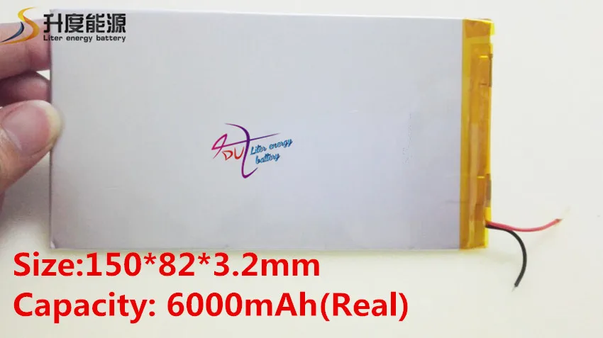 Good Qulity 3.7V 6000mAH(Real 5200mAh) Li-ion battery for CHUWI V88, V971,Pipo M9 Tablet PC, 3.2*82*150mm
Good Qulity 3.7V 6000mAH(Real 5200mAh) Li-ion battery for CHUWI V88, V971,Pipo M9 Tablet PC, 3.2*82*150mm