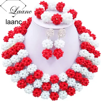 Laanc Opaque Red and White Crystal Ball Beaded Nigerian Beads Wedding Accessories African Jewelry Set AL616
Laanc Opaque Red and White Crystal Ball Beaded Nigerian Beads Wedding Accessories African Jewelry Set AL616