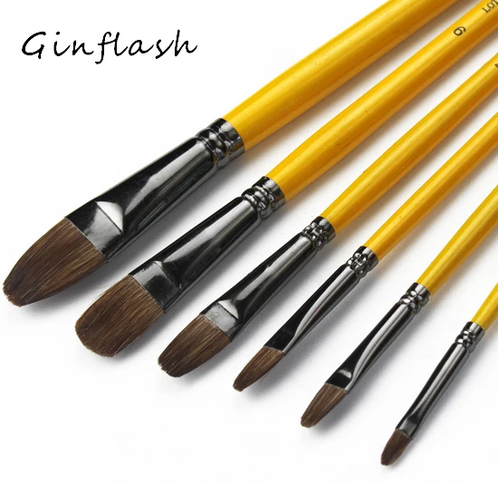 6pcs/set Different Shape Wolf's fur Paint Brush Set Wooden Handle Gouache Watercolor Oil Painting brush Set Acrylics Art AHB023
6pcs/set Different Shape Wolf's fur Paint Brush Set Wooden Handle Gouache Watercolor Oil Painting brush Set Acrylics Art AHB023