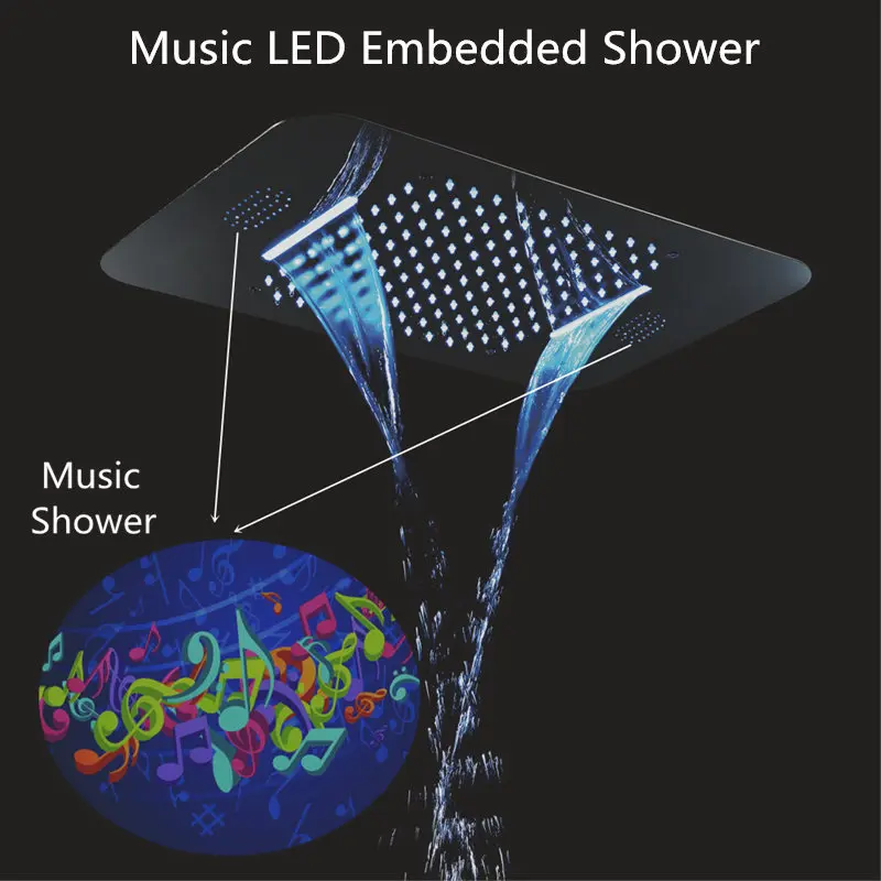 Music Shower head Remote Or Phone Control LED Light Big Rain Waterfall Bathroom Rectangular Embedded Shower Head 304SUS Polished
Music Shower head Remote Or Phone Control LED Light Big Rain Waterfall Bathroom Rectangular Embedded Shower Head 304SUS Polished