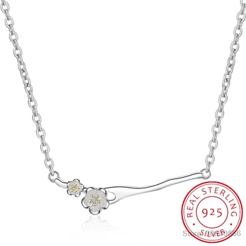 925 Sterling Silver Cherry blossom Necklace Fashion Summer Jewelry Branch Flowers Necklaces & Pendants for women Joyas De Plata
925 Sterling Silver Cherry blossom Necklace Fashion Summer Jewelry Branch Flowers Necklaces & Pendants for women Joyas De Plata