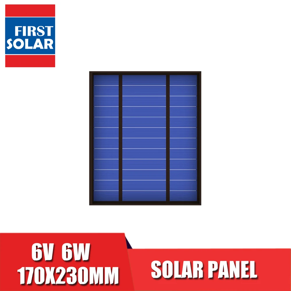 6V 1000mA 6Watt 6W Solar Panel Standard Epoxy polycrystalline Silicon DIY Battery Power Charge Module Mini Solar Cell toy
6V 1000mA 6Watt 6W Solar Panel Standard Epoxy polycrystalline Silicon DIY Battery Power Charge Module Mini Solar Cell toy