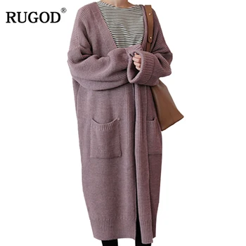 RUGOD 2018 New Korean Pocket Knitted Cardigan Women Autumn Long Cardigan Sweaters Female Winter Coat Cardigan Outwear Pull Femme
RUGOD 2018 New Korean Pocket Knitted Cardigan Women Autumn Long Cardigan Sweaters Female Winter Coat Cardigan Outwear Pull Femme