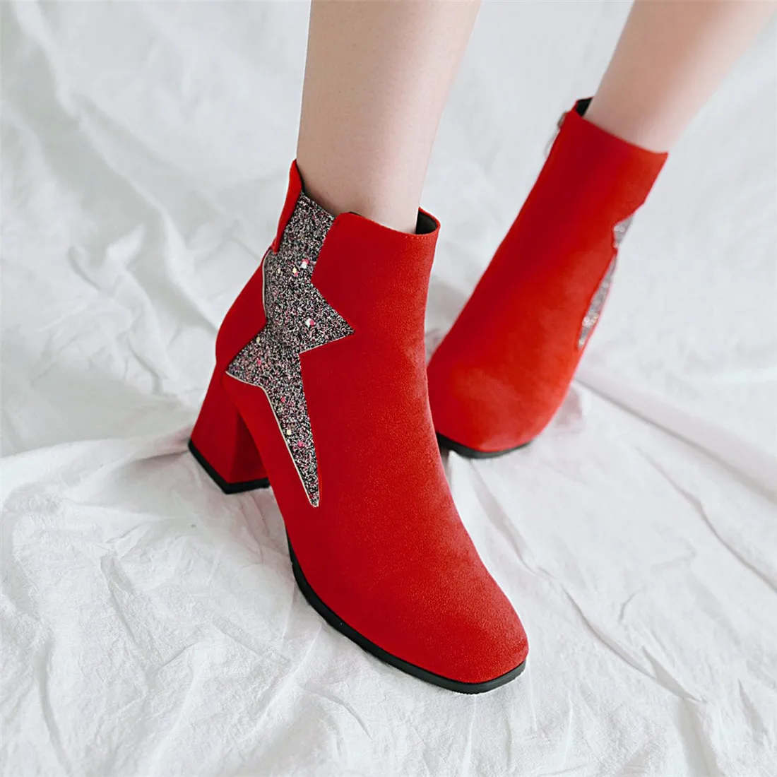 SARAIRIS on sale plus size 33-43 zip up chunky heels ankle Boots woman shoes square toe black red elegant shoes woman Boots
SARAIRIS on sale plus size 33-43 zip up chunky heels ankle Boots woman shoes square toe black red elegant shoes woman Boots